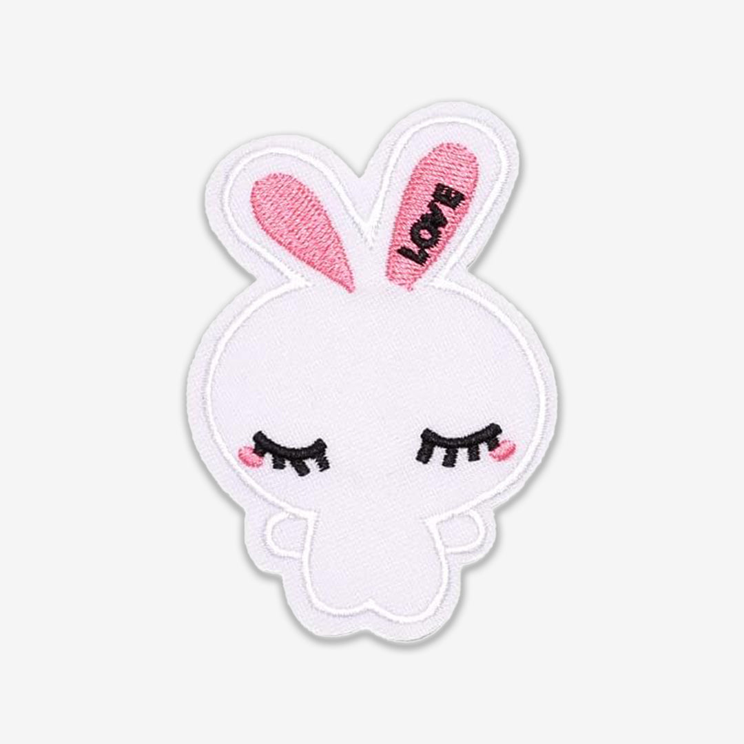 White Bunny Iron Patch