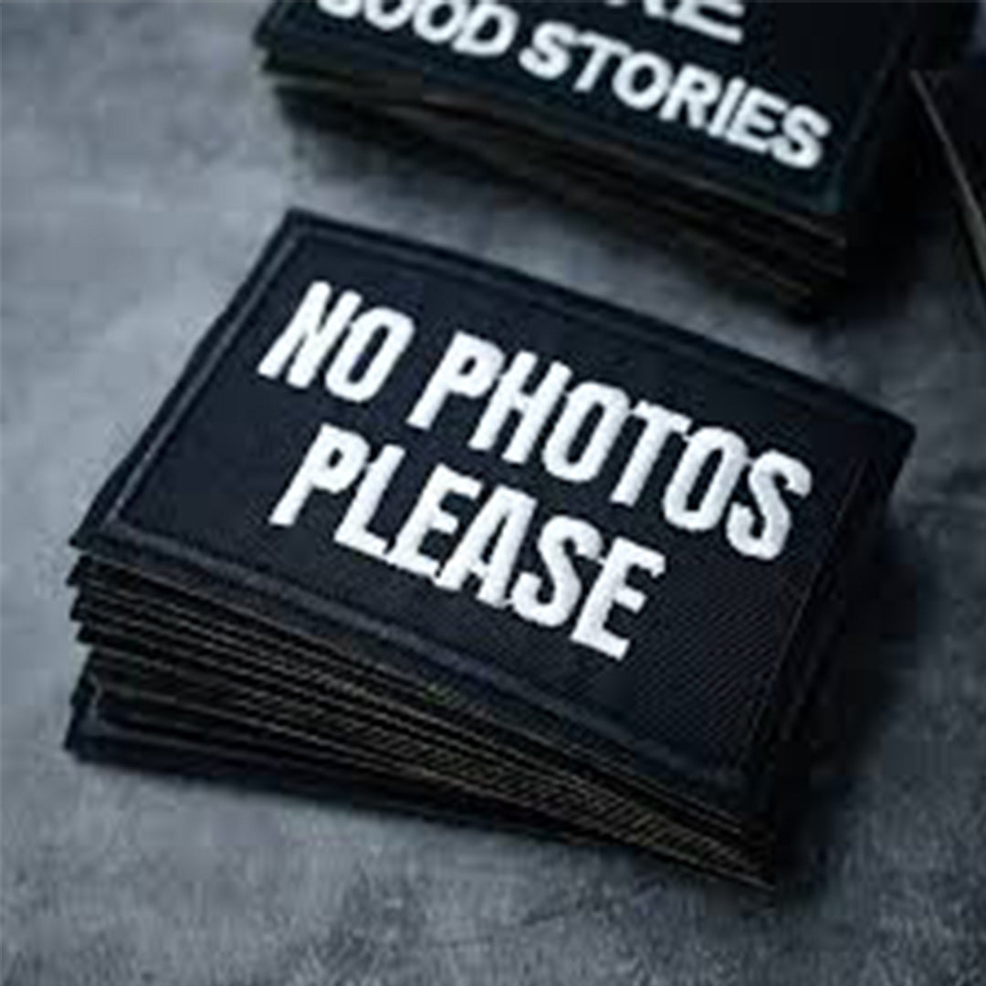 No Photos Please Iron Patch