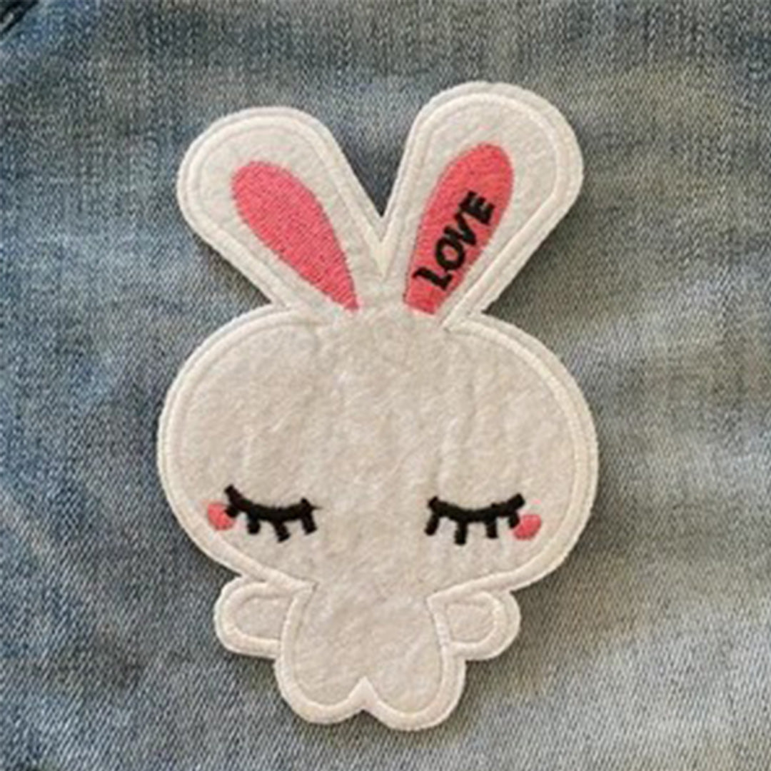 White Bunny Iron Patch