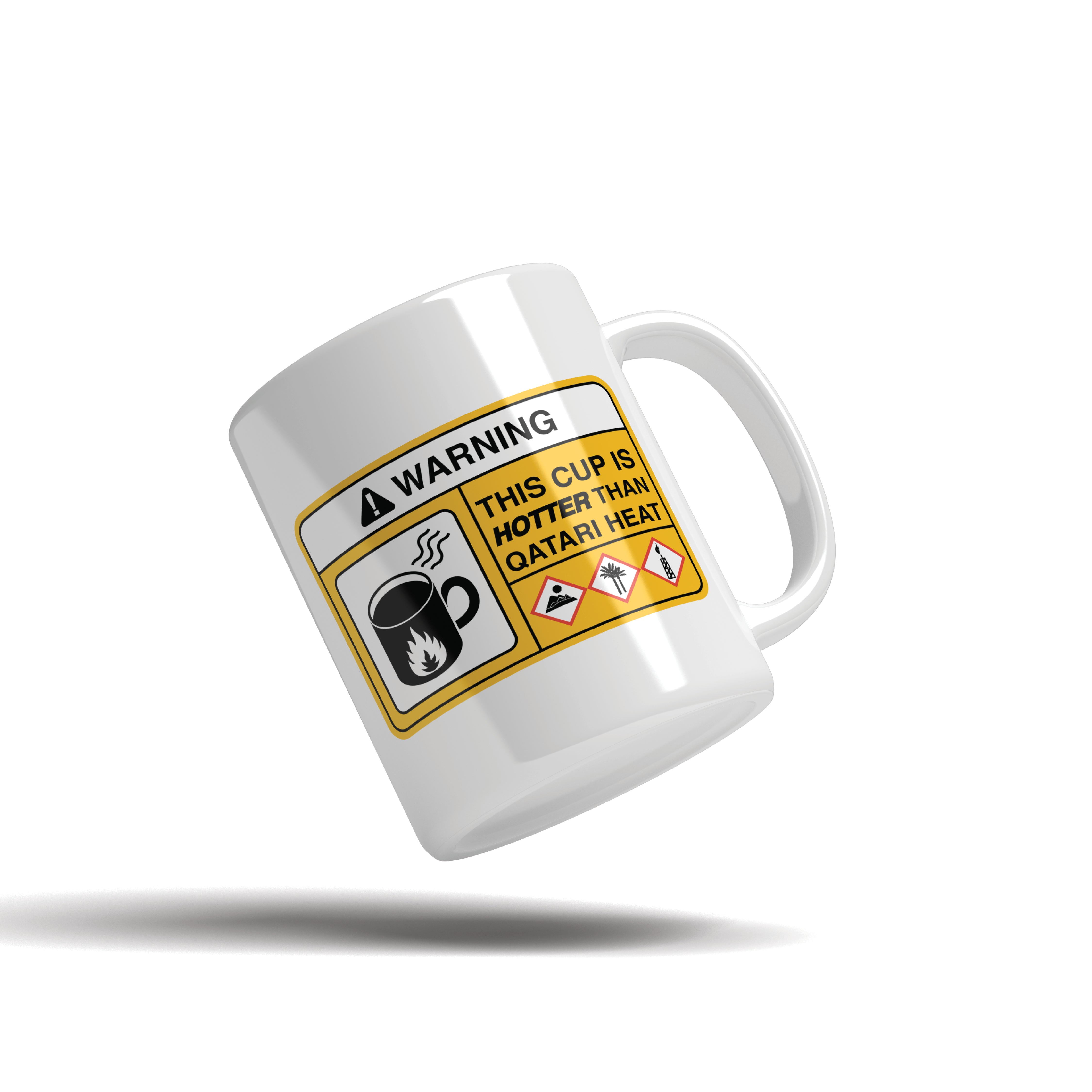 Warning Cup is hotter Than Qatari Heat Mug