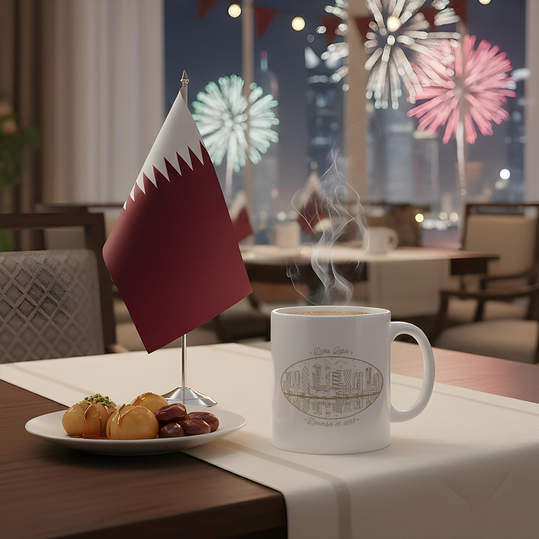 Doha Skyline with Date