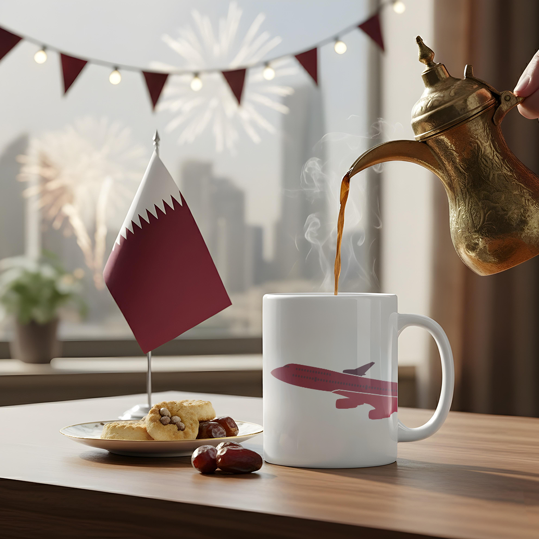 Happy Qatar National Day Plane Mug
