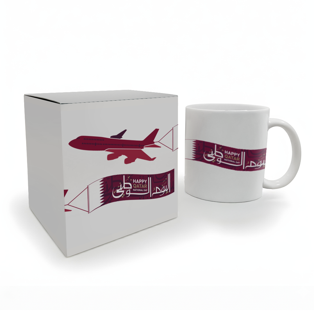 Happy Qatar National Day Plane Mug