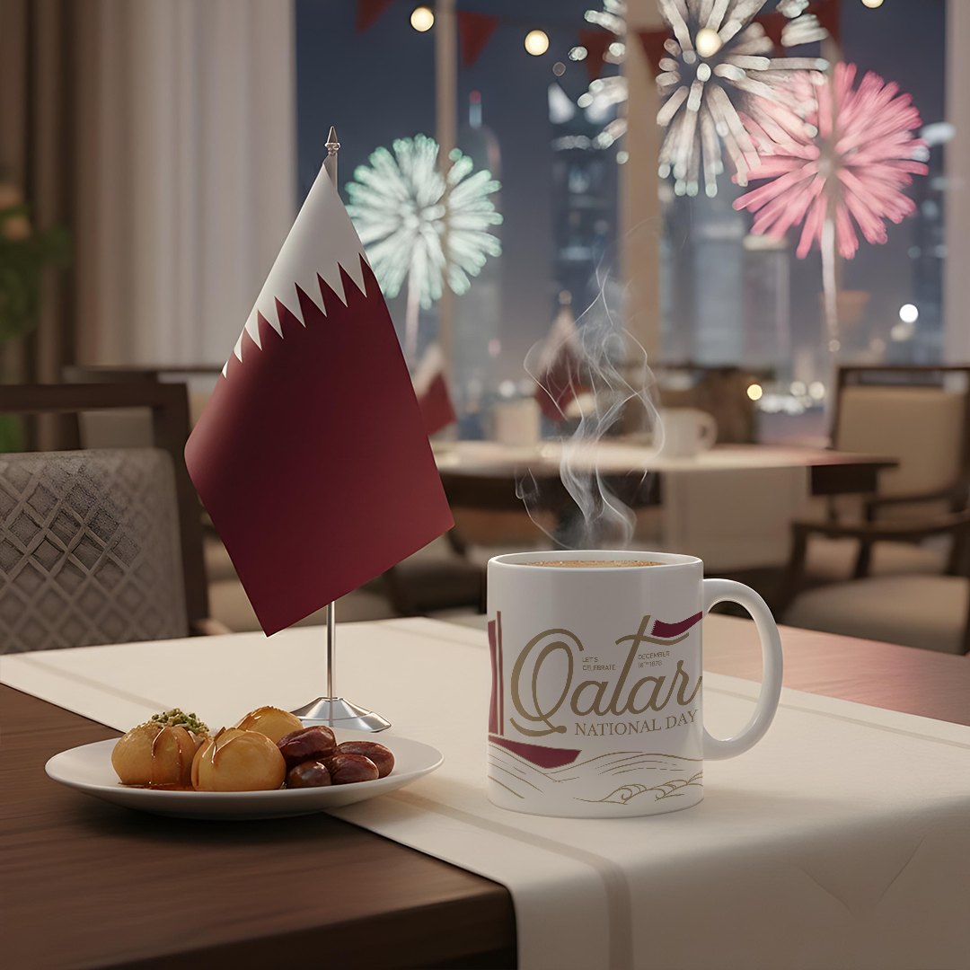 Lets Celebrate Qatar Boat Mug