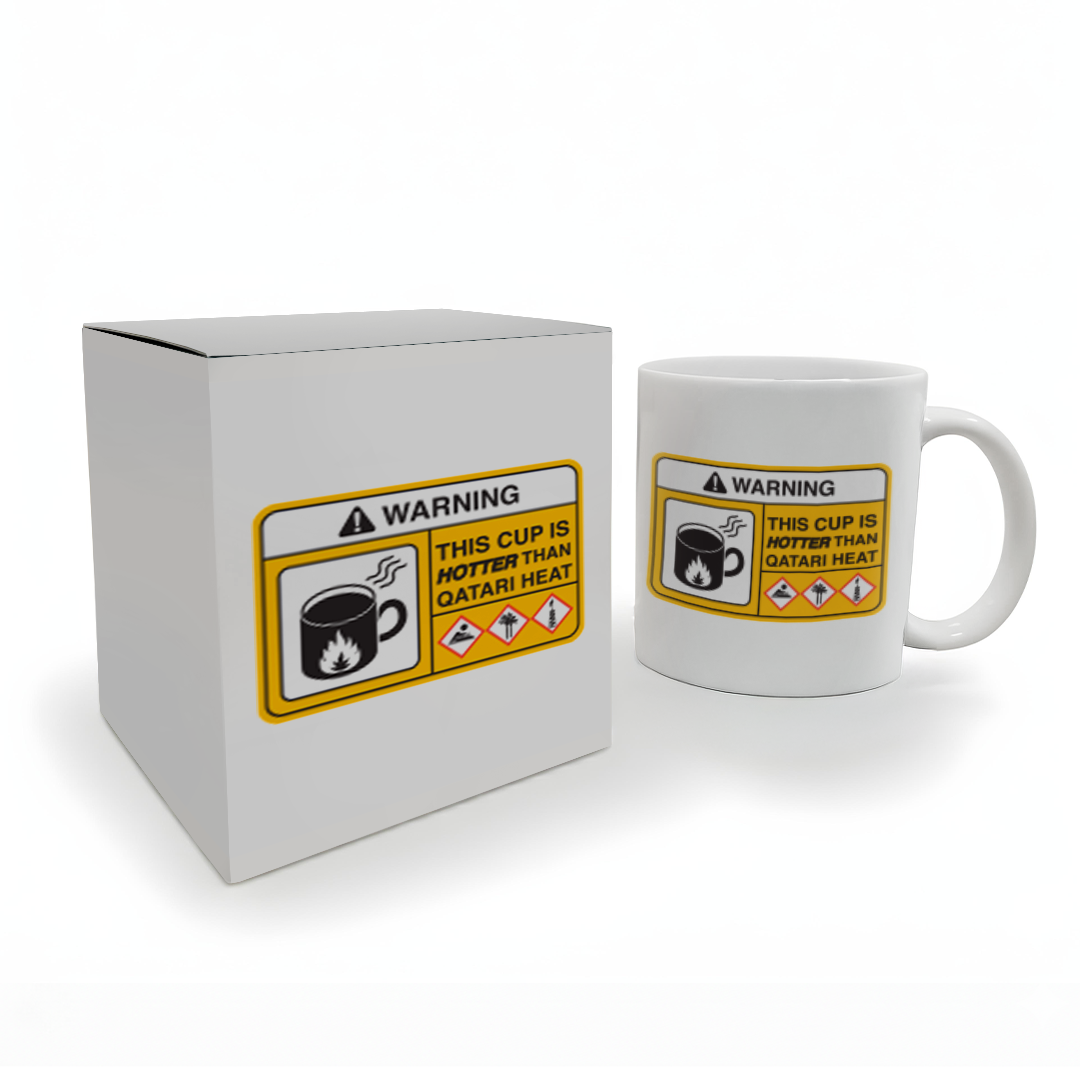Warning Cup is hotter Than Qatari Heat Mug